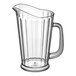 A clear SAN pitcher with a handle.