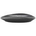 A Front of the House Tides mussel oval porcelain plate with a curved edge in black.