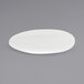 A Front of the House Tides white oval porcelain plate on a gray background.