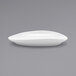 A Front of the House Tides white porcelain oval plate on a gray surface.
