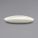 A white Front of the House Tides scallop oval porcelain plate.