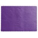 A purple paper placemat with scalloped edges.