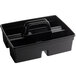 A black plastic Rubbermaid Executive divided carry caddy with handles.