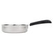 A silver Vollrath butter pan with a black handle.