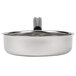 A silver stainless steel Vollrath butter pan with a handle.
