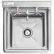 Steelton 20 3/4" 18-Gauge Stainless Steel One Compartment Commercial Sink with Faucet - 15" x 15" x 12" Bowl Main Thumbnail 5