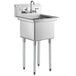 Regency 22" 16-Gauge Stainless Steel One Compartment Commercial Sink with Faucet - 17" x 17" x 12" Bowl Main Thumbnail 2
