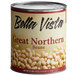 A can of Bella Vista Great Northern Beans in brine with a red label.