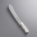A Dexter-Russell butcher knife with a white handle.
