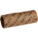 A roll of brown paper with black text that says "do not touch"
