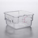 Carlisle 2 Qt. Allergen-Free Clear Square Polycarbonate Food Storage Container Main Thumbnail 3
