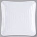 A white square plate with square edges.