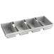 A Baker's Mark aluminized steel bread loaf pan with four compartments.