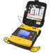 A yellow and black Physio-Control LIFEPAK 1000 AED with ECG display.