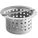 A stainless steel Floor Trough and Drain strainer basket with holes.