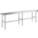 Regency 24" x 108" 14-Gauge 304 Stainless Steel Commercial Open Base Work Table with 4" Backsplash Main Thumbnail 4
