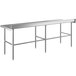 Regency 30" x 96" 14-Gauge 304 Stainless Steel Commercial Open Base Work Table with 4" Backsplash Main Thumbnail 4