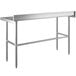 Regency 24" x 60" 14-Gauge 304 Stainless Steel Commercial Open Base Work Table with 4" Backsplash Main Thumbnail 4