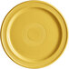 A yellow Acopa Capri stoneware plate with a circular pattern.