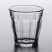 A clear Duralex Picardie glass tumbler on a white background.