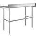 Regency 24" x 48" 14-Gauge 304 Stainless Steel Commercial Open Base Work Table with 4" Backsplash Main Thumbnail 4
