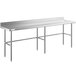 Regency 24" x 96" 14-Gauge 304 Stainless Steel Commercial Open Base Work Table with 4" Backsplash Main Thumbnail 3