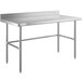Regency 30" x 60" 14-Gauge 304 Stainless Steel Commercial Open Base Work Table with 4" Backsplash Main Thumbnail 3