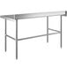 Regency 30" x 60" 14-Gauge 304 Stainless Steel Commercial Open Base Work Table with 4" Backsplash Main Thumbnail 4