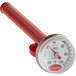 A Cooper-Atkins pocket probe dial thermometer with a red and white handle.