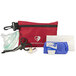 A red Philips Fast Response CPR Kit bag with a pair of scissors inside.