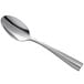 An Acopa stainless steel teaspoon with a silver handle.
