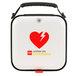 A white semi-rigid case with a red heart and the words "LIFEPAK CR2" on it.