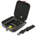 A black semi-rigid case for a Physio-Control LIFEPAK CR2 AED with a yellow strap.