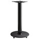 A black metal Lancaster Table & Seating bar height table base.