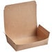 A brown Fold-Pak Bio-Plus Dine take-out box with a lid.