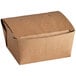 A brown Fold-Pak Bio-Plus Dine take-out box with a lid on a white background.