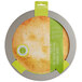 A round metal Fox Run pie crust shield with a round label.