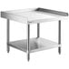 A Regency stainless steel equipment stand with a stainless steel undershelf.