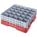 Cambro 25S738163 Camrack 7 3/4" High Customizable Red 25 Compartment Glass Rack Main Thumbnail 1