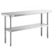 Regency 18" x 60" 16-Gauge 304 Stainless Steel Commercial Work Table with Undershelf Main Thumbnail 3