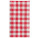 A white background with a red and white checkered Choice dinner napkin.