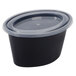Pactiv Newspring E505B ELLIPSO 5 oz. Black Oval Plastic Souffle / Portion Cup with Lid - 500/Case Main Thumbnail 2