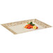 A GET Olympia rectangular melamine tray with fish and vegetables on it.