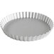 Fat Daddio's PFT-8 ProSeries 8" x 1" Round Anodized Aluminum Fluted Tart / Quiche Pan with Removable Bottom Main Thumbnail 2