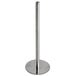 A stainless steel pole with a metal base.