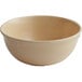 An Acopa Foundations tan melamine bowl on a white background.