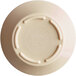 An Acopa tan melamine bouillon cup with a circular design on a white surface.