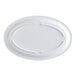 A white, oval-shaped melamine platter with a narrow rim.