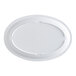 An oval white melamine platter with a narrow rim.