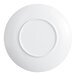 A round white melamine plate shown from the bottom.
